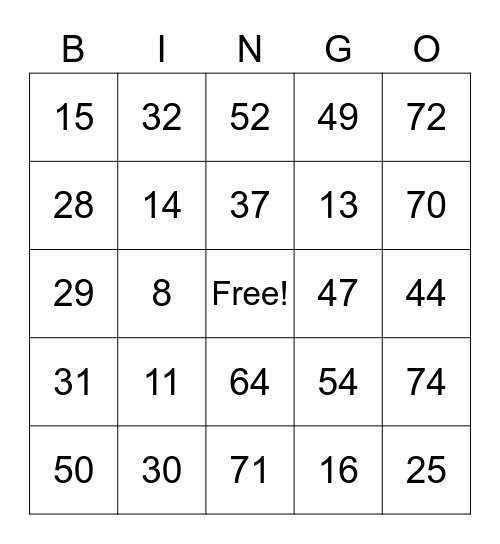 SALES DEPARTMENT ONLINE BINGO Card