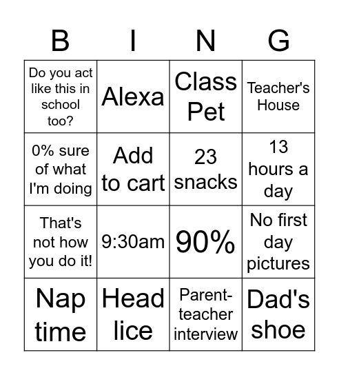 Funny Remote Learning Sayings Bingo Card