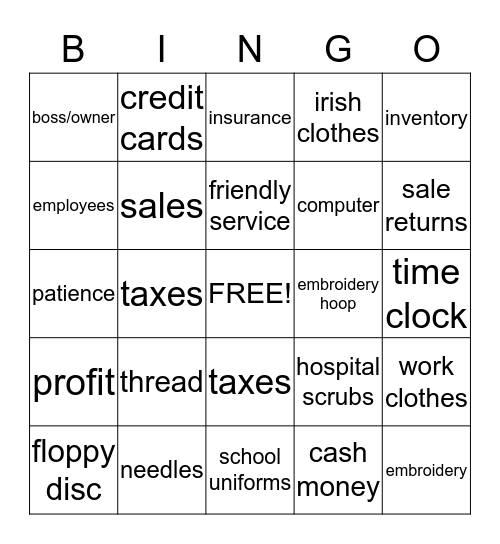 BUSINESS BINGO Card