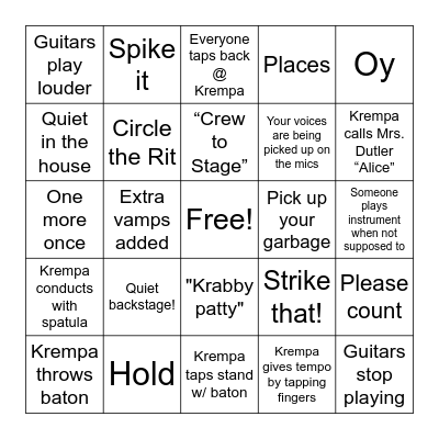 Pit Bingo 2021 Bingo Card