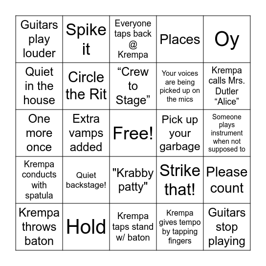 Pit Bingo 2021 Bingo Card