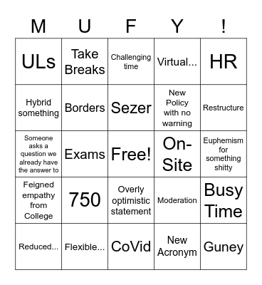 Briefing on the Edge of Apocalypse Bingo Card