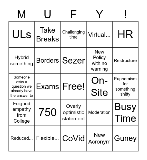 Briefing on the Edge of Apocalypse Bingo Card