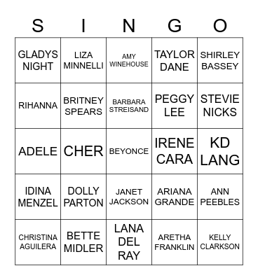 703 DEVINE DIVAS Bingo Card