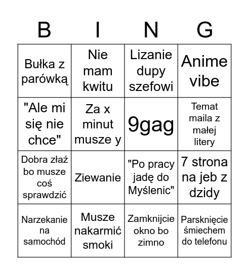 Bartol bingo Card