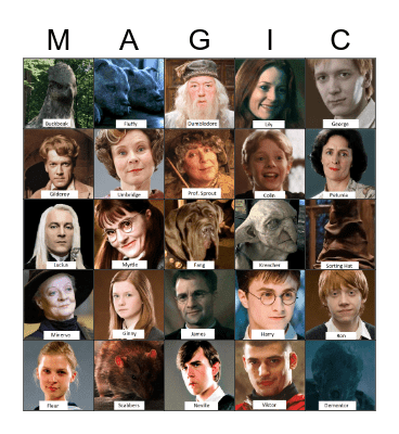 Harry Potter Bingo Card