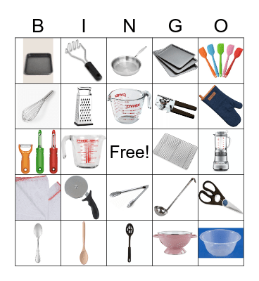 Kitchen Equipment Bingo Card