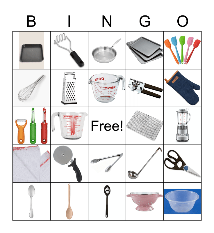 Kitchen Equipment Bingo Card