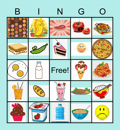 Foods and Drinks  Bingo Card