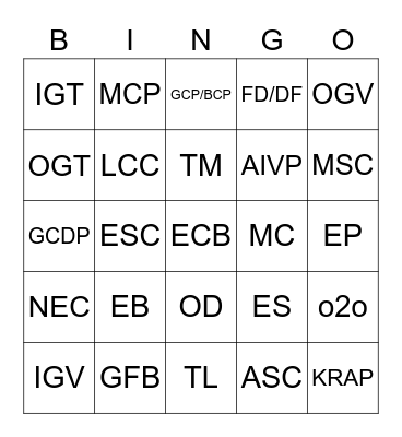 AIESEC Language Bingo Card