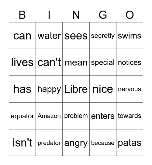 El capibaras con botas Bingo Card