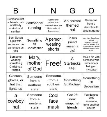 NCYC Bingo Card