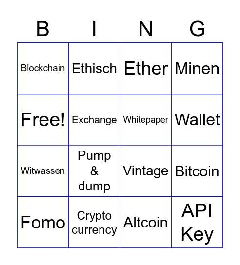Crypto Bingo Card
