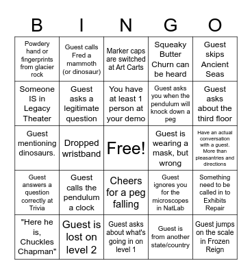 "Seek-and-Find" Bingo Card