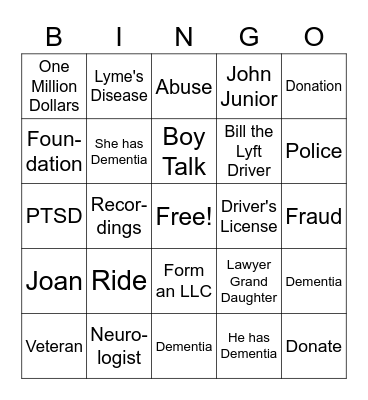 John L Bingo Card