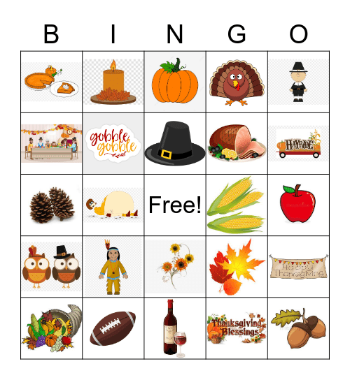 HAPPY THANKSGIVING Bingo Card