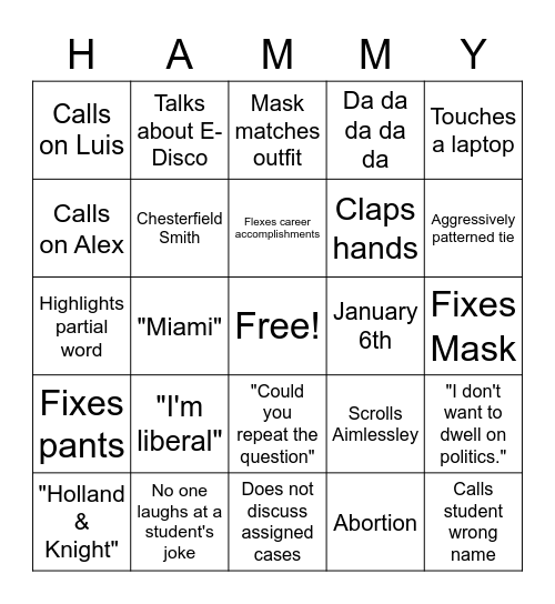 Complex Civil Lit — V.2.0 Bingo Card