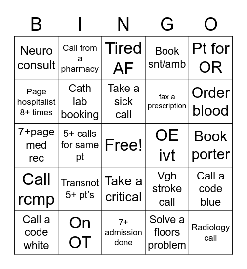 UC  Bingo Card