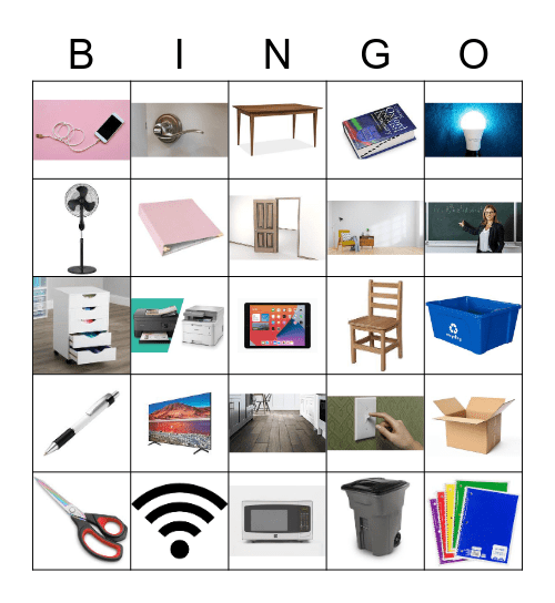 School Supplies Bingo Card