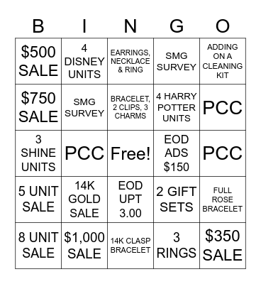 DECEMBER BINGO Card