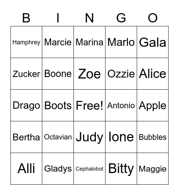 Animal Crossings Bingo Card