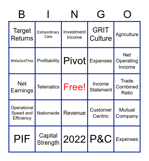 NWAG Holiday Bingo Card