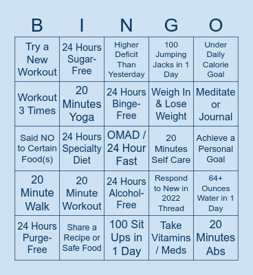 New in 2022 Bingo Card