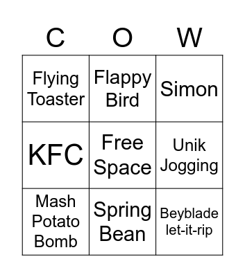 Bonsize Exergo Bingo Card