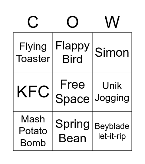 Bonsize Exergo Bingo Card