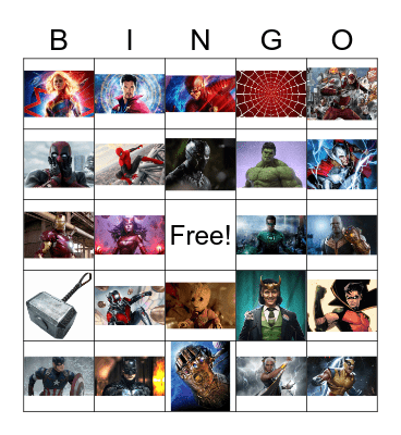 Marvel Bingo Card