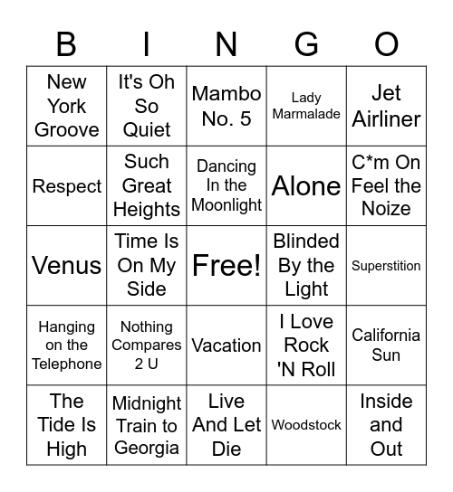 Covers- Really? Yes, Really. Bingo Card