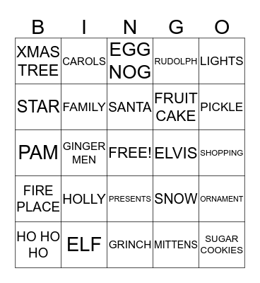 Christmas BingoUn Bingo Card