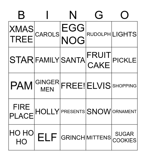 Christmas BingoUn Bingo Card