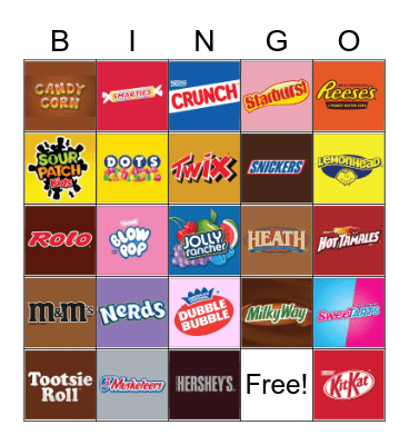 Halloween Candy Bingo Card