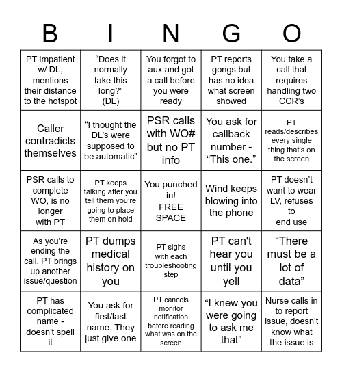 Tech Support 6 Bingo Card