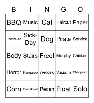 DAD JOKE BINGO Card