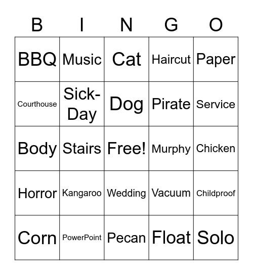 DAD JOKE BINGO Card