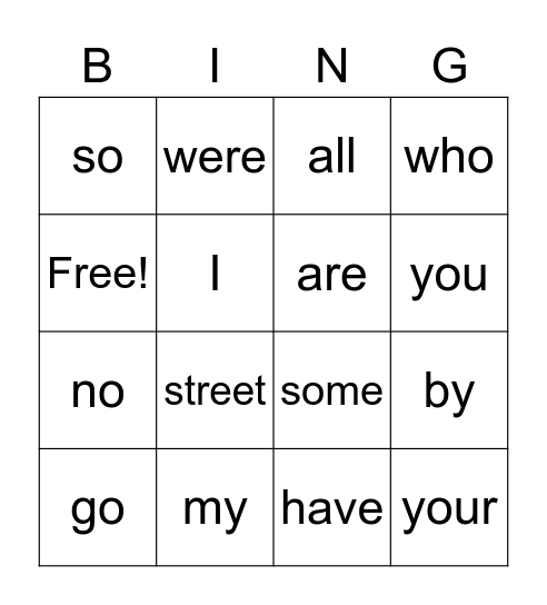 Bingo Card