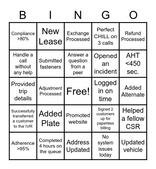 Mosaic Bingo Card