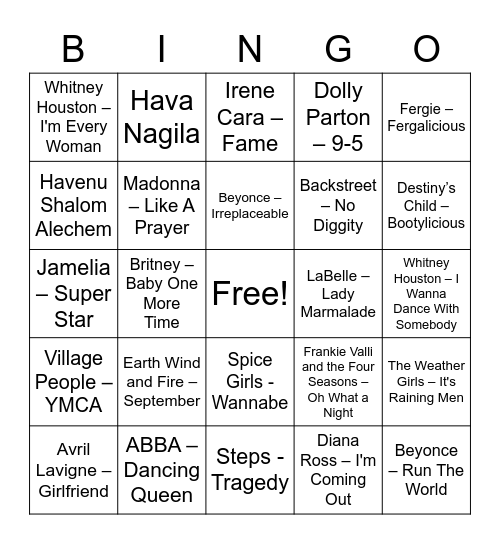 Courtney's Bridal Bingo Card