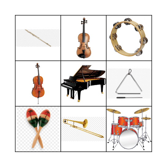 Instrumenten Bingo Card