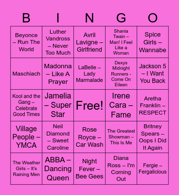 Courtney's Bridal Bingo Card