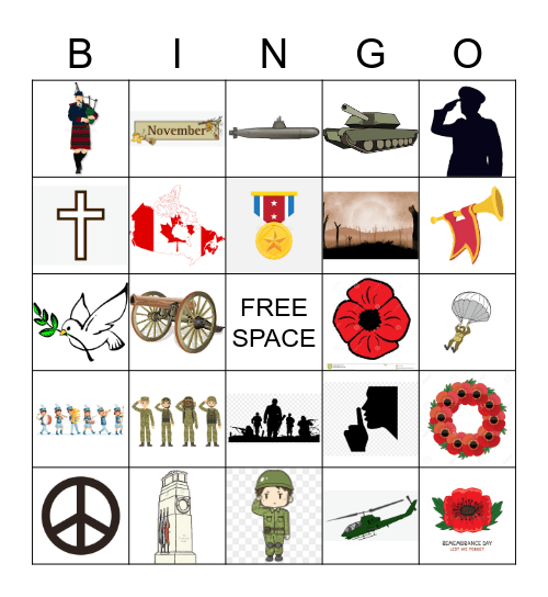 REMEMBRANCE DAY Bingo Card