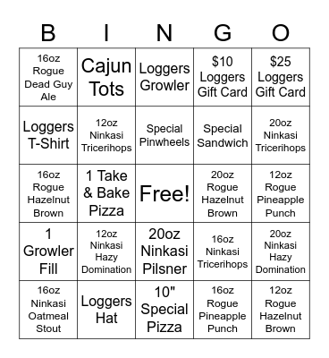 Brewery Bingo Card