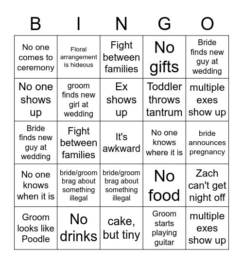 Clusterf*** Bingo Card