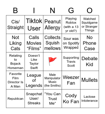 RED FLAG Bingo Card