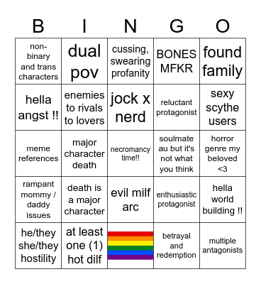 Graveborne Bingo Card