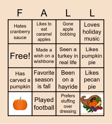 FALL BINGO Card