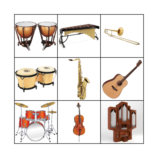 Instrumenten Bingo Card