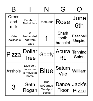 Getting to know Alyssa and Kyle Bingo Card